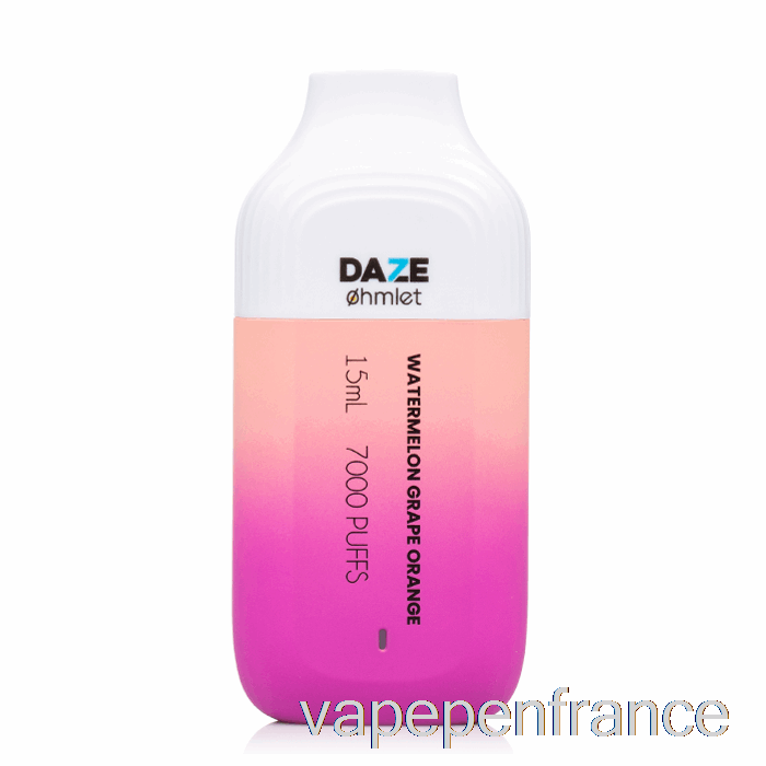 7 Daze Ohmlet 7000 0% Zéro Nicotine Stylo Jetable Pastèque Raisin Orange Vape